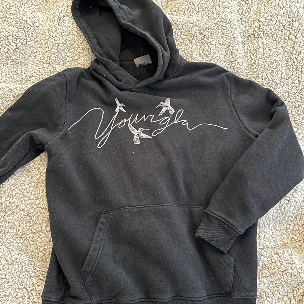 YoungLA Black Graphic Hoodie Sweatshirt